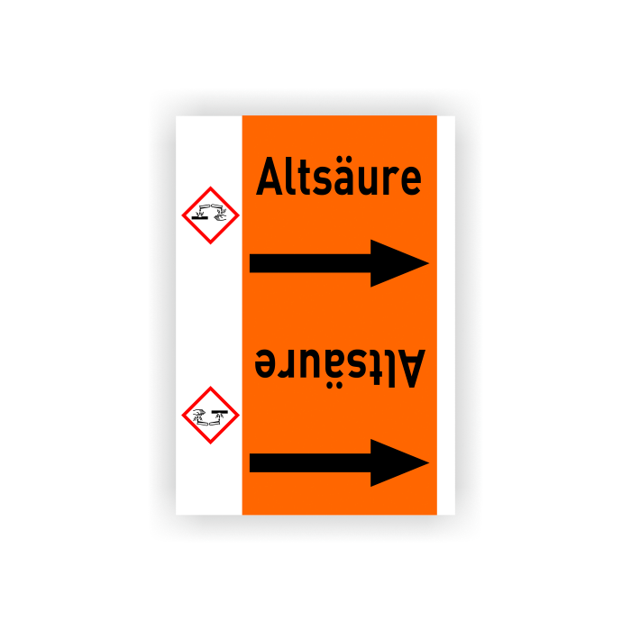 Rohrleitungsband Altsäure nach DIN 2403, in verschiedenen Ausführungen