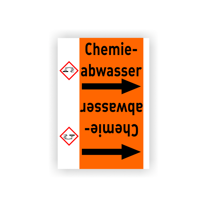 Rohrleitungsband Chemieabwasser nach DIN 2403, in verschiedenen Ausführungen