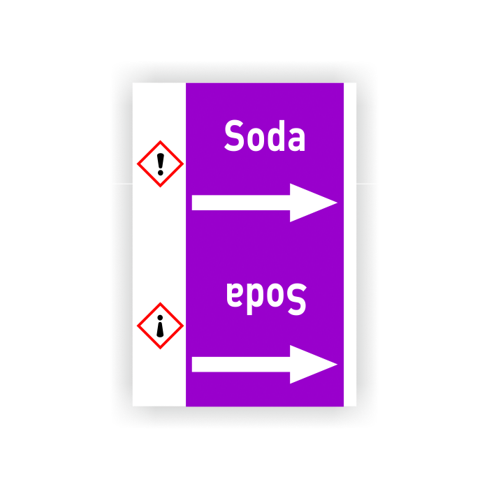 Rohrleitungsband Soda nach DIN 2403, in verschiedenen Ausführungen