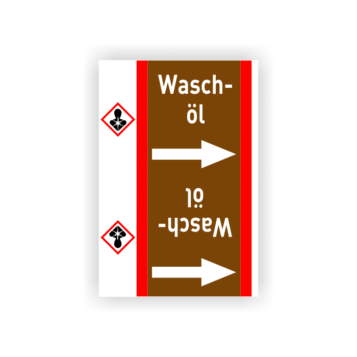 Rohrleitungsband Waschöl nach DIN 2403, in verschiedenen Ausführungen