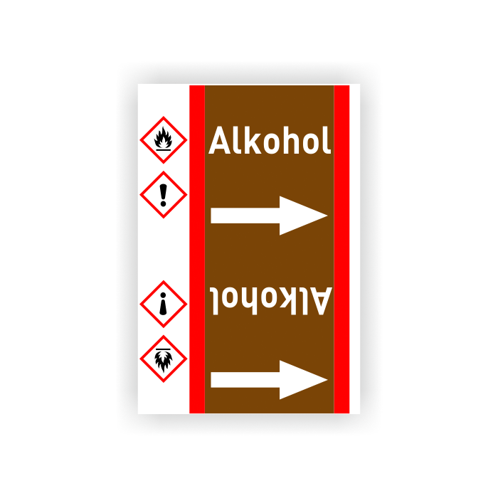 Rohrleitungsband Alkohol nach DIN 2403, in verschiedenen Ausführungen