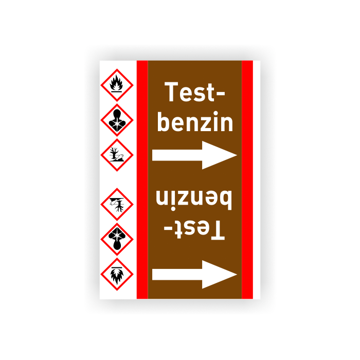Rohrleitungsband Testbenzin nach DIN 2403, in verschiedenen Ausführungen