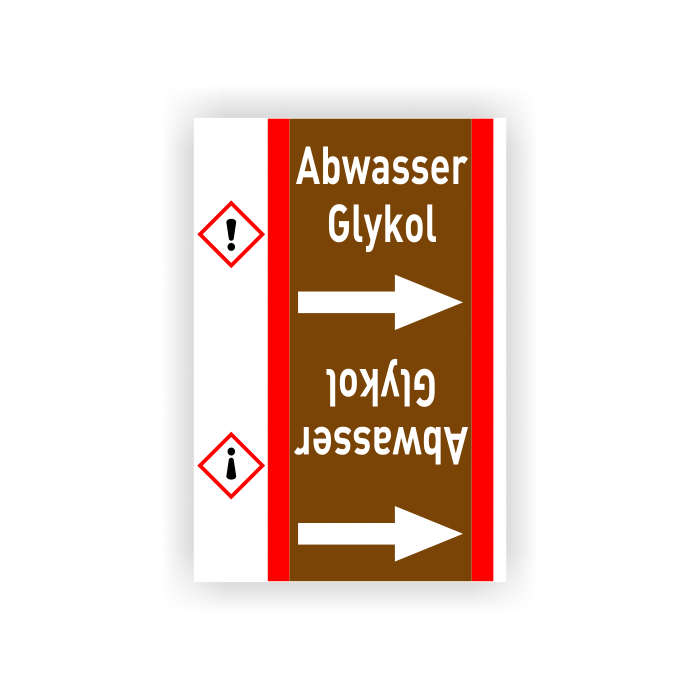 Rohrleitungsband Abwasser Glykol nach DIN 2403, in verschiedenen Ausführungen