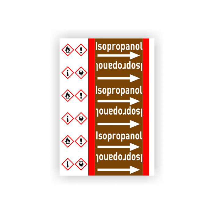Rohrleitungsband Isopropanol nach DIN 2403, in verschiedenen Ausführungen