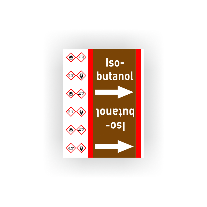 Rohrleitungsband Isobutanol nach DIN 2403, in verschiedenen Ausführungen