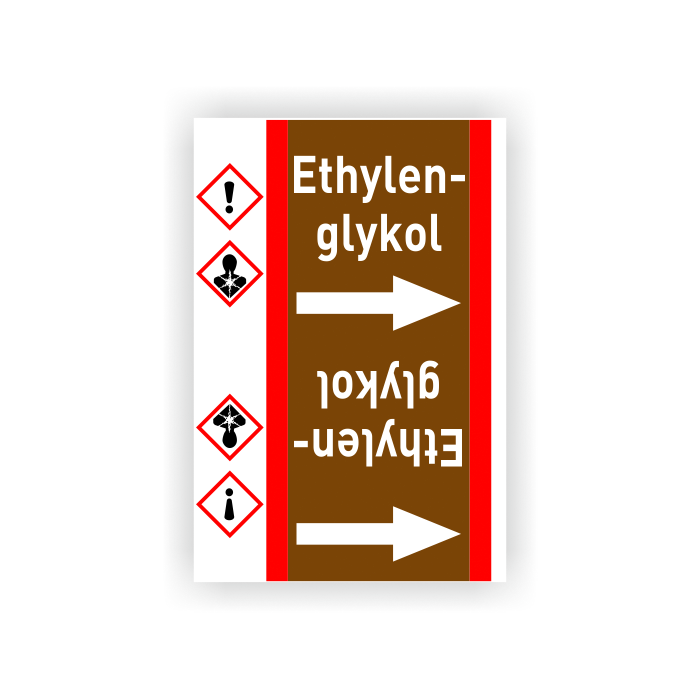 Rohrleitungsband Ethylenglykol nach DIN 2403, in verschiedenen Ausführungen