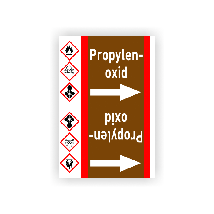 Rohrleitungsband Propylenoxid nach DIN 2403, in verschiedenen Ausführungen