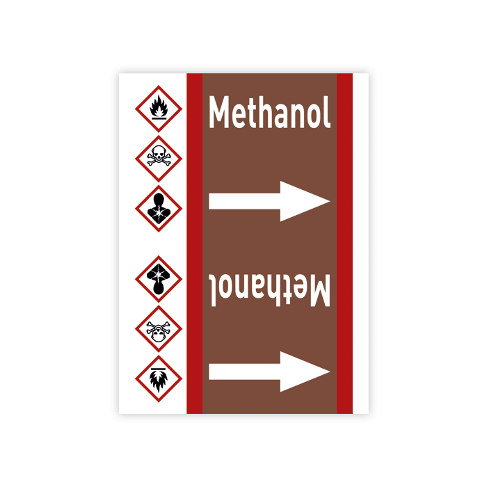 Rohrleitungsband Methanol nach DIN 2403, in verschiedenen Ausführungen