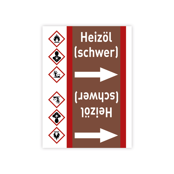 Rohrleitungsband Heizöl (schwer) nach DIN 2403, in verschiedenen Ausführungen
