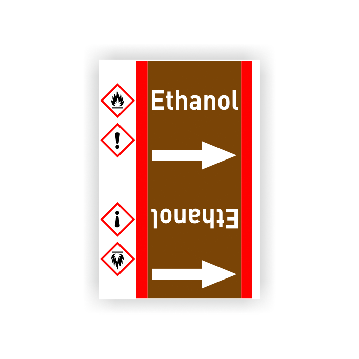 Rohrleitungsband Ethanol nach DIN 2403, in verschiedenen Ausführungen