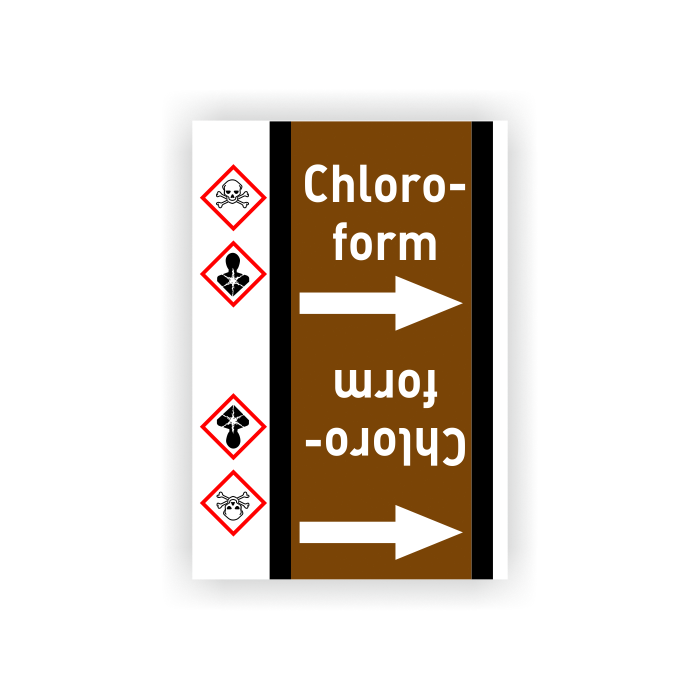 Rohrleitungsband Chloroform nach DIN 2403, in verschiedenen Ausführungen