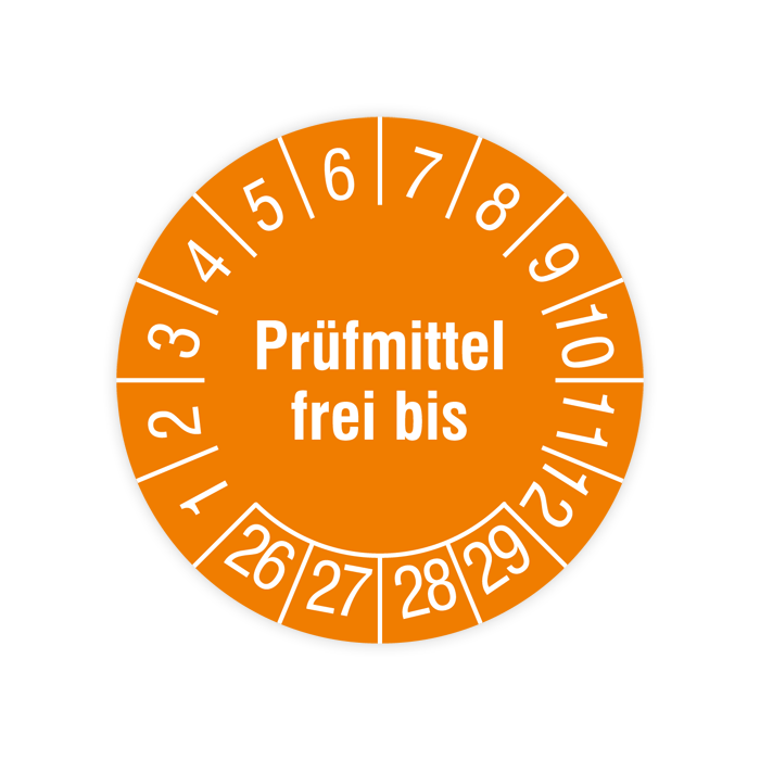 Prüfplakette, Prüfmittel frei bis, 2026, verschiedene Ausführungen