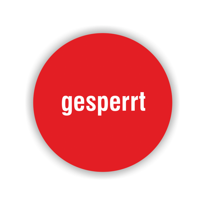 Prüfplakette, Gesperrt, Standardfolie, verschiedene Ausführungen