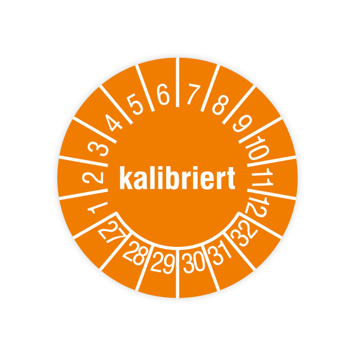 Prüfplakette, kalibriert, 2027, verschiedene Ausführungen