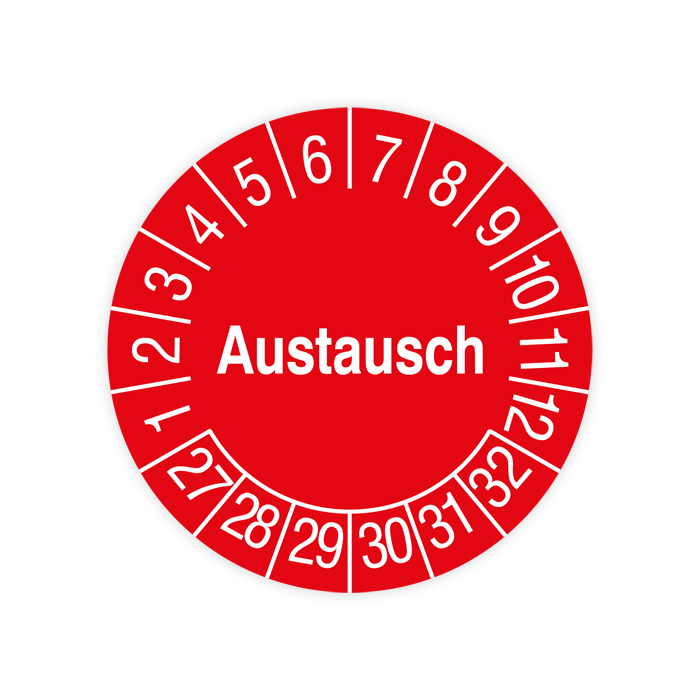 Prüfplakette, Austausch, 2027, Standardfolie, verschiedene Ausführungen