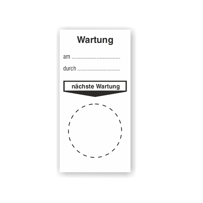 Grundplakette, Wartung am… durch… nächste Wartung 40 x 80 mm, Folie, 50 Stück je Heft