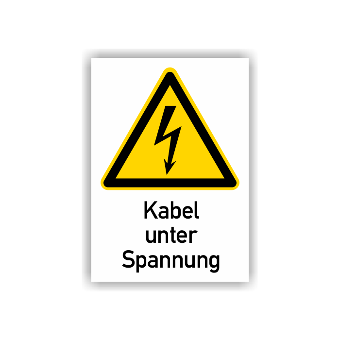 Warnschild, Kabel unter Spannung, ISO 7010