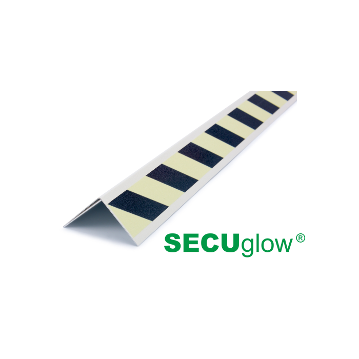 Winkelprofil SECUglow 185, Aluminium 1000 x 50 x 50 mm, in verschiedenen Ausführungen