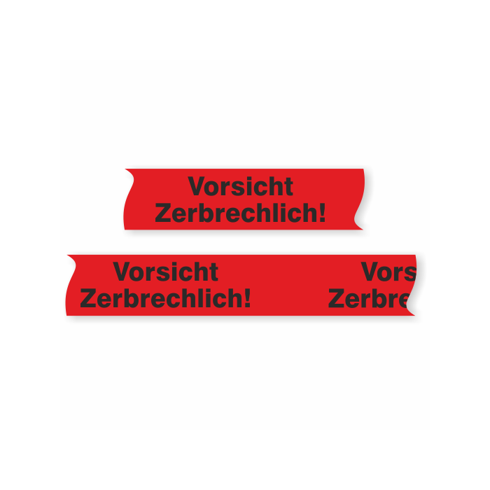 PVC-Paketband - Vorsicht Zerbrechlich! -, 50 mm x 66 m, rot / schwarz