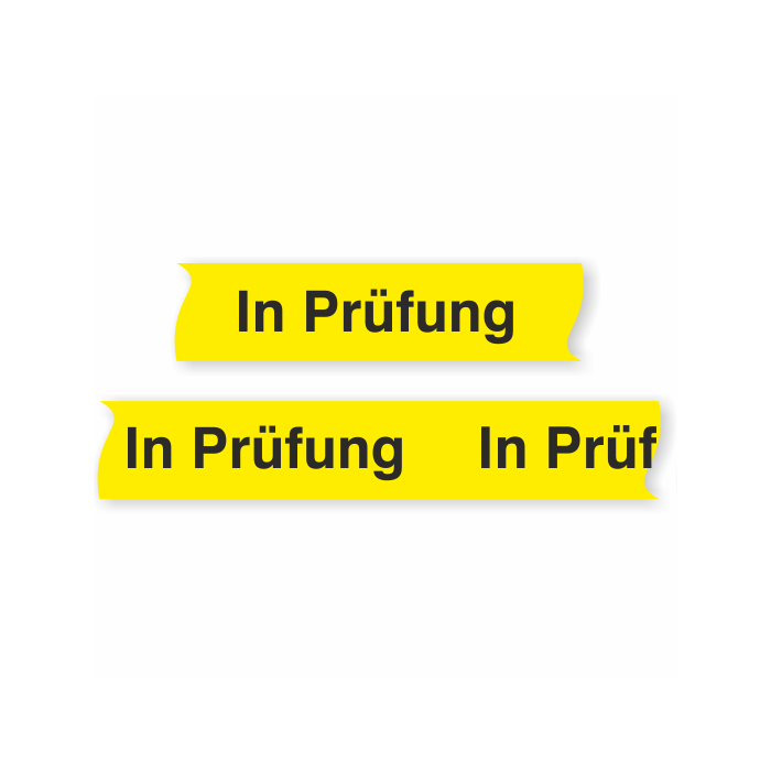 PVC-Paketband - In Prüfung -, 50 mm x 66 m, gelb / schwarz
