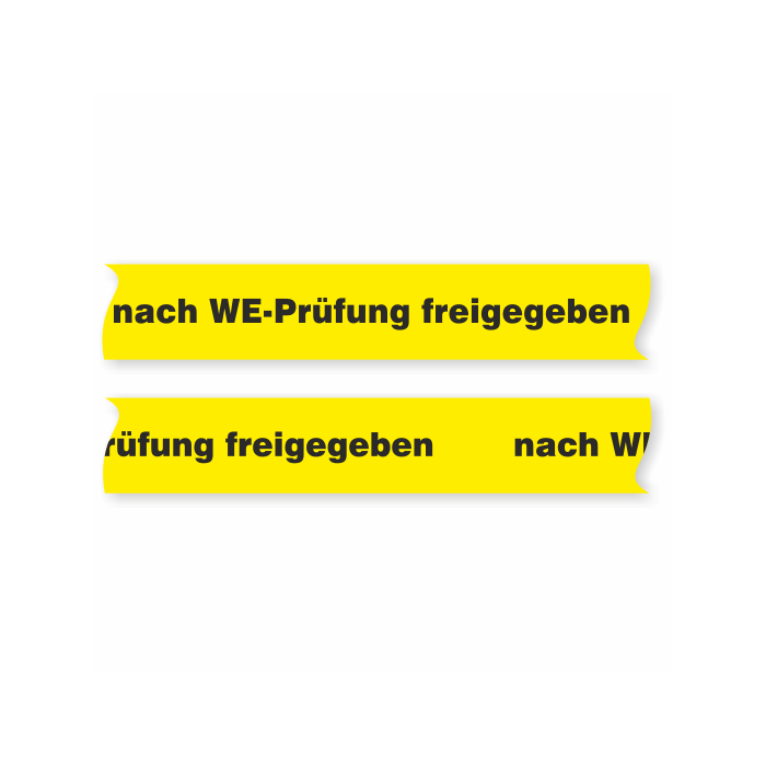 PVC-Paketband - nach WE-Prüfung freigegeben -, 50 mm x 66 m, gelb / schwarz