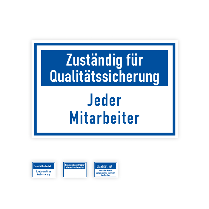 Gebotsschilder, Qualität im Betrieb Kunststoff, 300 x 200 mm