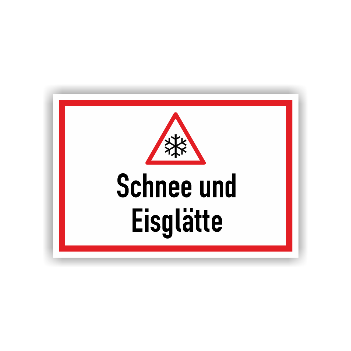 Hinweisschild, Schnee und Eisglätte, 300 x 200 mm, verschiedene Ausführungen