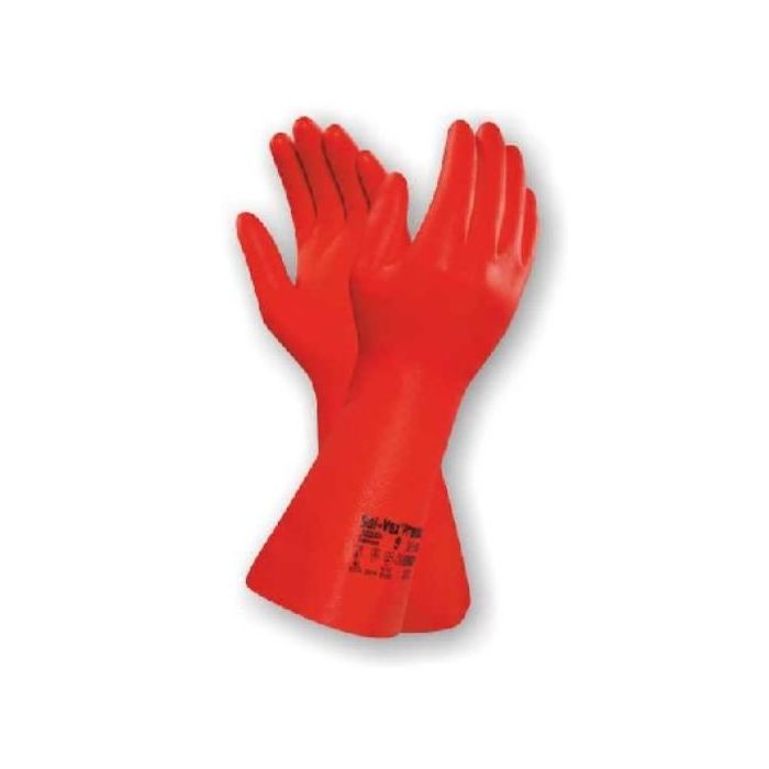 Ansell Chemikalienschutzhandschuhe Solvex® 37-900, Größe 7-11, Nitril, rot, 12 Paar