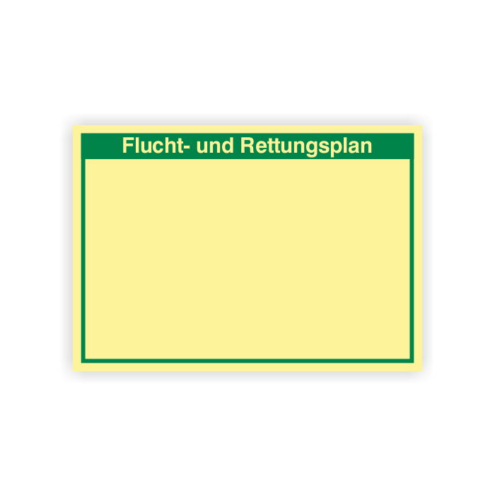 Fluchtplan, Vordruck mit Rahmen und Überschrift, SECUglow 185, Kunststoff, 841 x 594 mm