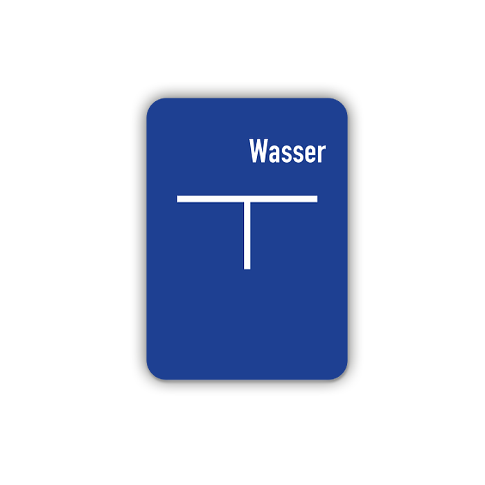 Wasser-Hinweisschild (C), DIN 4067, Aluminium, 2 mm dick, 100 x 140 mm