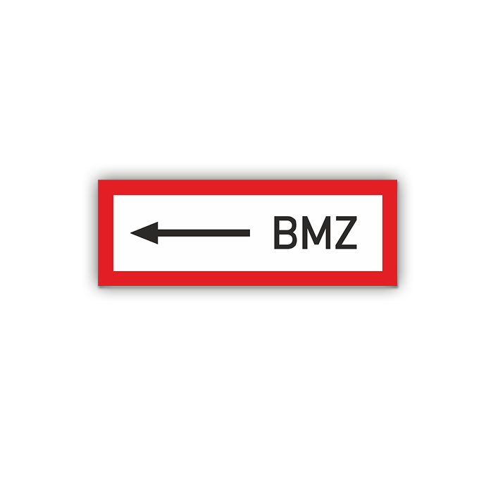 Feuerwehrzeichen, Brandmeldezentrale - BMZ links, DIN 4066, verschied. Ausführungen