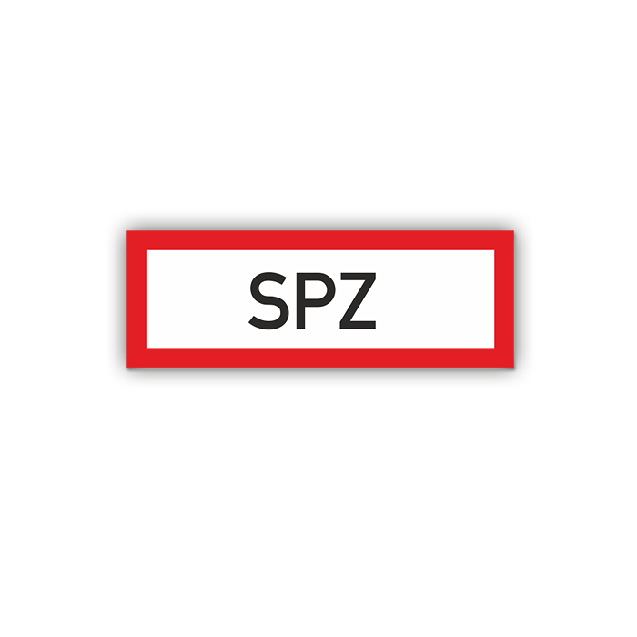 Feuerwehrzeichen, Sprinklerzentrale - SPZ, DIN 4066, 297 x 105 mm, verschied. Ausführungen