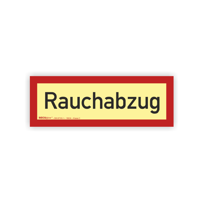 Feuerwehrzeichen, Rauchabzug, DIN 4066, SECUglow 185, Aufkleber, Folie, 297 x 105 mm