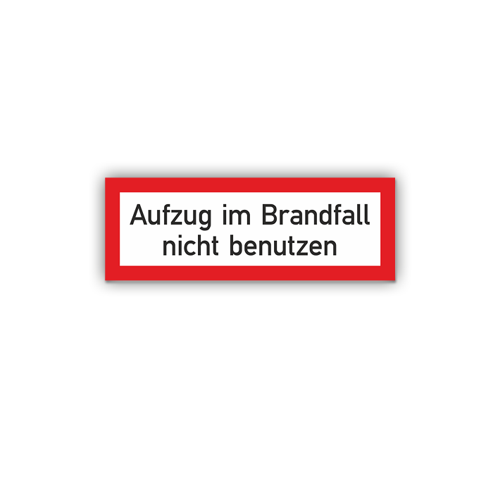 Feuerwehrzeichen, Aufzug im Brandfall nicht benutzen, DIN 4066, verschied. Ausführungen