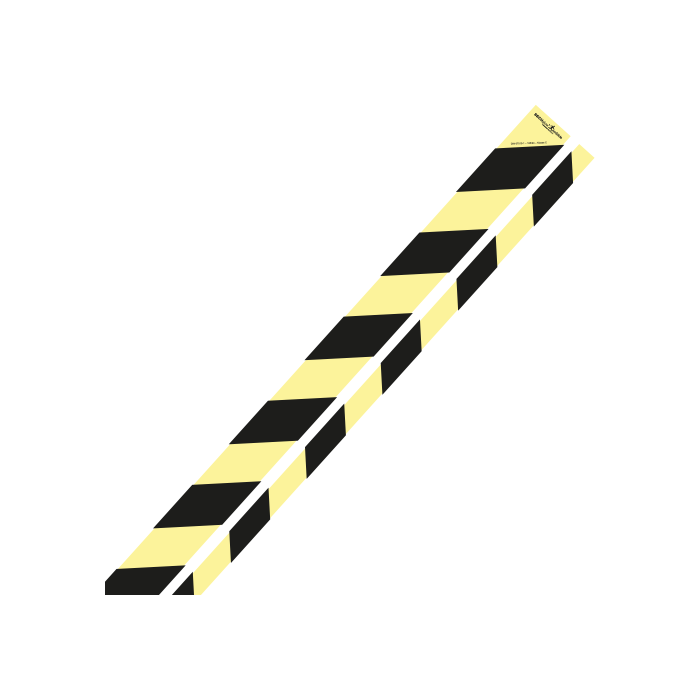 Trittschutzwarnmarkierung-Set, schwarz-langnachl., SECUglow 185, PC,selbstkl., 50 und 23 x 1000 mm