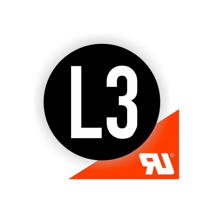 Leiterkennzeichen, Wechselstromnetz Außenleiter 3, UL-zertifiziert, nach IEC 60445, Folie, Ø 20 mm