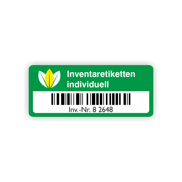 Inventaretiketten, individuell, Dokumententenfolie mehrfarbig, verschiedene Größen