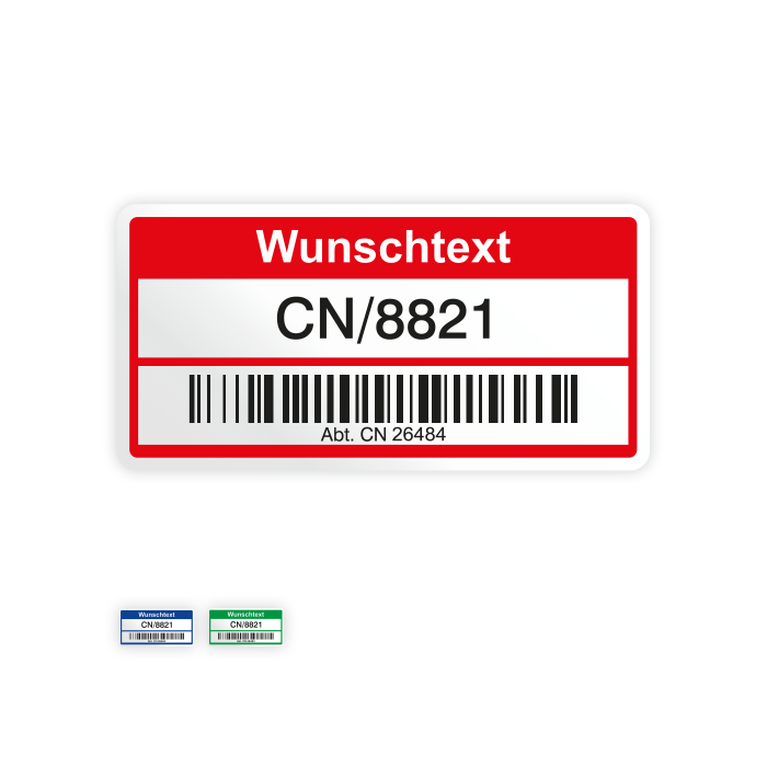 Inventaretiketten individuell, 50,8 x 25,4 mm, Schachbrettfolie, verschiedene Farben