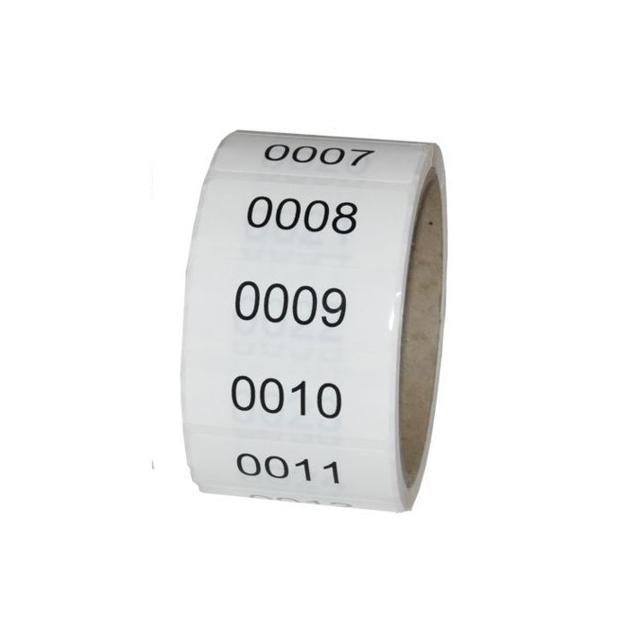 Zahlenetiketten fortlaufend nummeriert, Bereich Ihrer Wahl, PE-Folie, 50 x 20 mm, 500 Stück