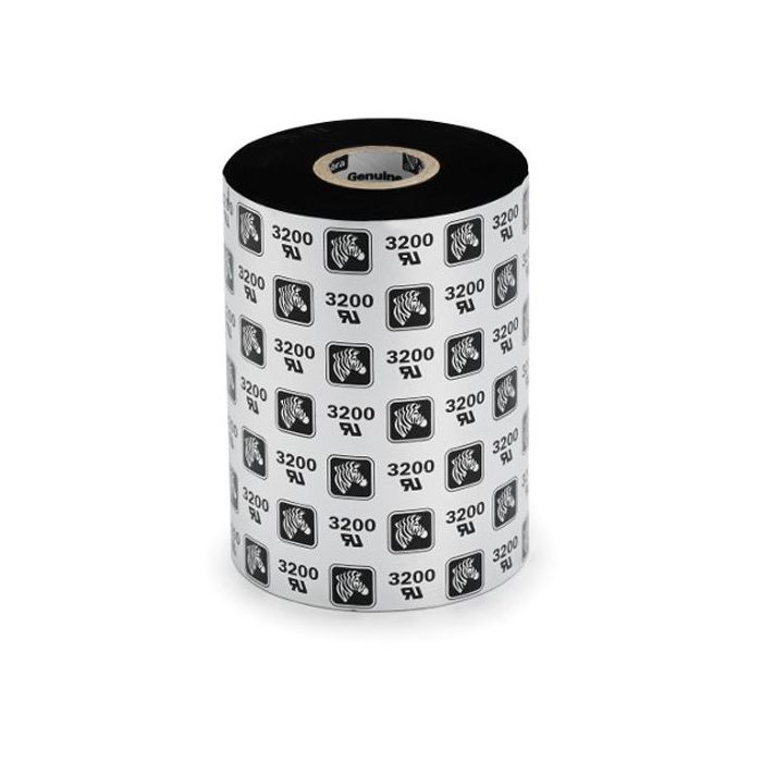 Zebra 3200 Wachs/Harz- Farbband, schwarz, 56,9 mm x 74 m, Kern-Ø 12,7 mm, Box mit 12 Farbbandrollen