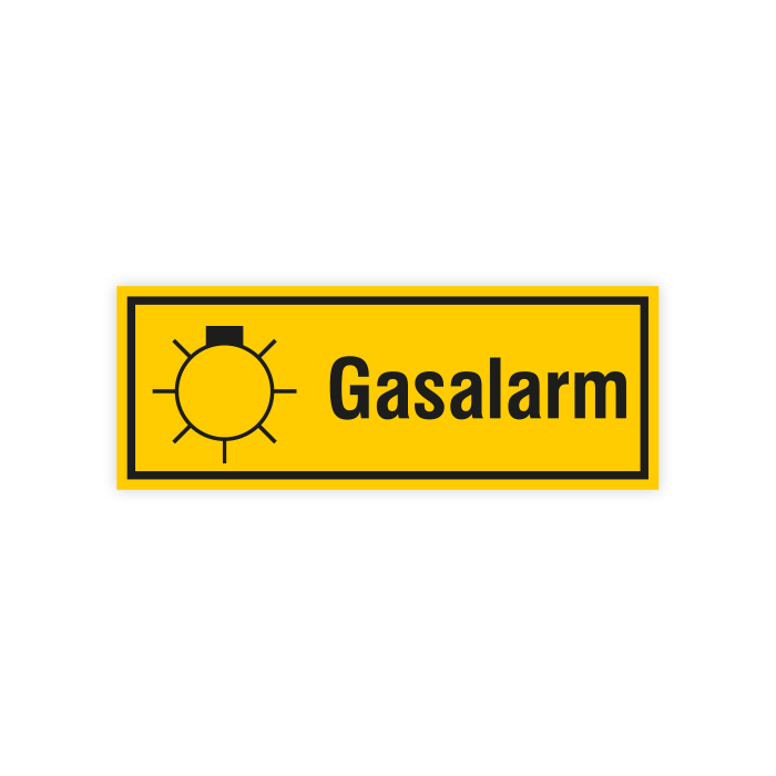 Hinweisschild, Gasalarm, Kunststoff, 200 x 75 mm