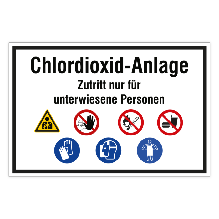 Sicherheitsschild, Chlordioxid-Anlage Kunststoff, 300 x 200 mm