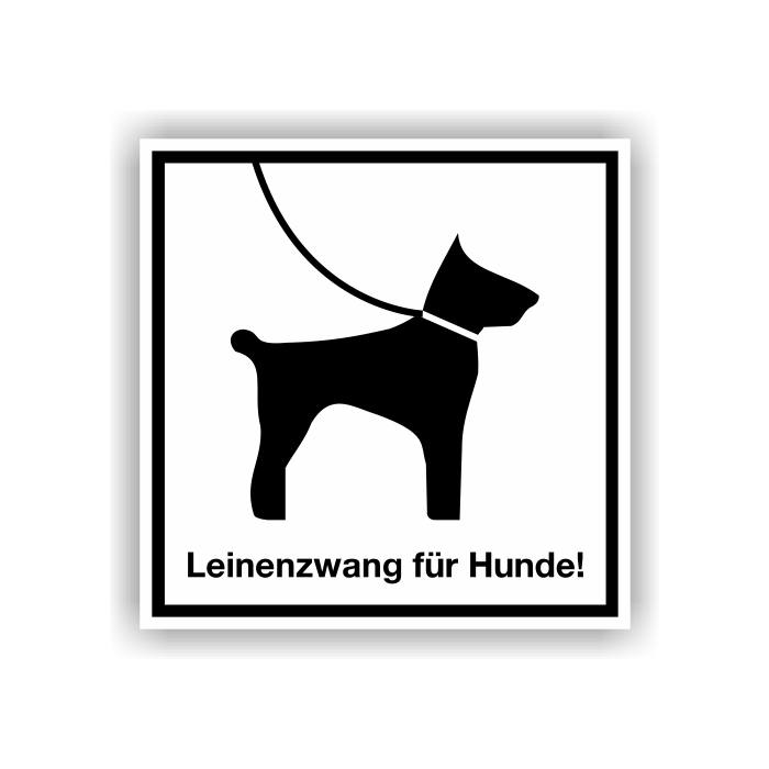 Hinweisschild, Leinenzwang für Hunde! Aluminium, 300 x 300 mm