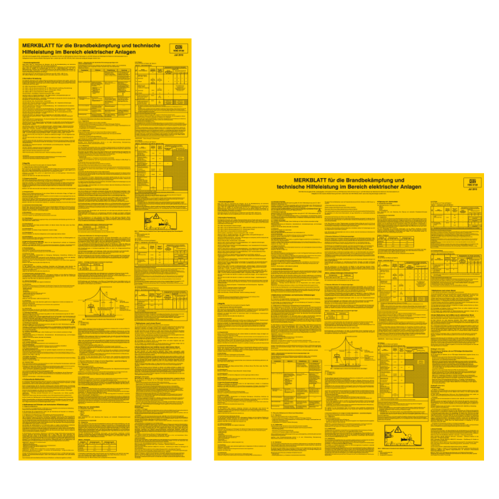 Sicherheitsaushang, Brandbekämpfung elektr. Anl. DIN VDE 0132, Kunststoff