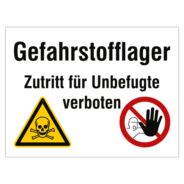 Hinweisschild, Gefahrstofflager, Aluminium 0,8 mm, 400 x 300 mm