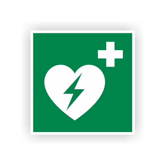 Rettungszeichen, Automatisierter Externer Defibrillator, ISO 7010