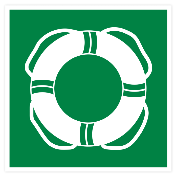 Rettungszeichen, Wasser-Rettungsausrüstung, ISO 7010