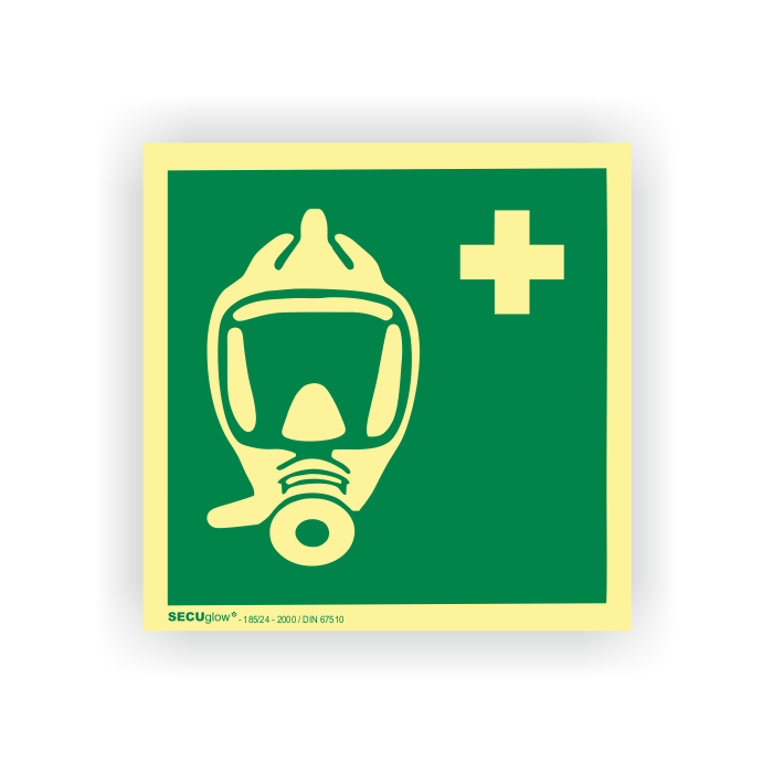 Rettungszeichen, Fluchtretter, ISO 7010, langnachleuchtend, SECUglow