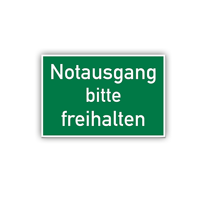 Rettungszeichen, Notausgang bitte freihalten, praxisbewährt, Kunststoff, 300 x 200 mm