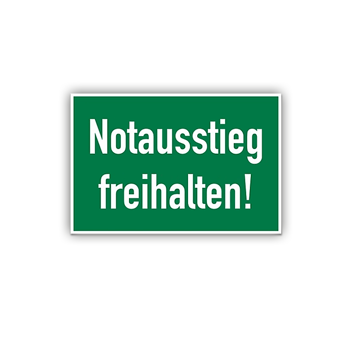 Rettungszeichen, Notausstieg freihalten!, praxisbewährt, Aluminium, 300 x 200 mm